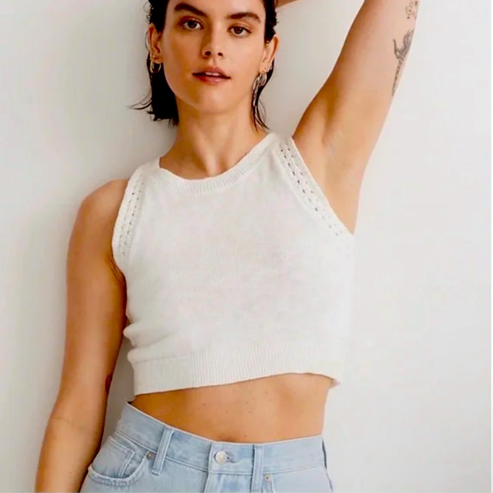 Madewell Crochet Trim Crop Tank